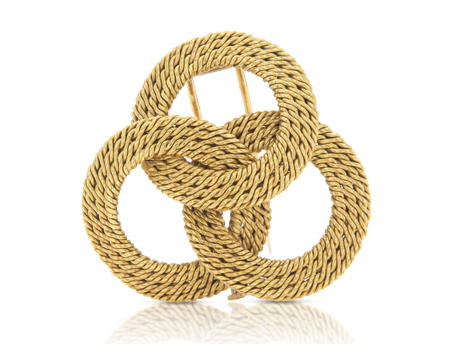 Vintage 1960s Fred Paris George L'enfant Woven Gold Circles Brooch