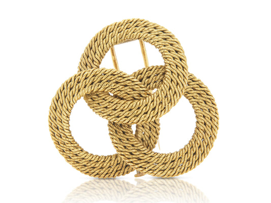 Vintage 1960s Fred Paris George L'enfant Woven Gold Circles Brooch