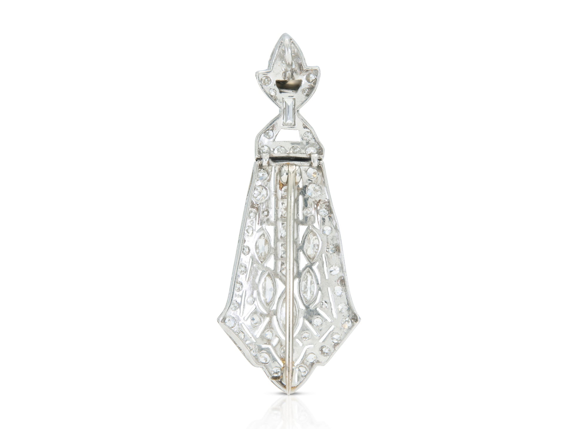 Antique Edwardian 1910s 3.30 Carat Diamond Brooch Pendant
