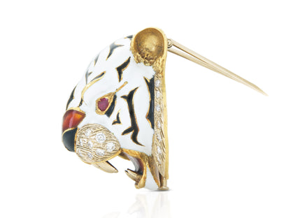 Vintage 1960s Frascarolo Tiger Brooch