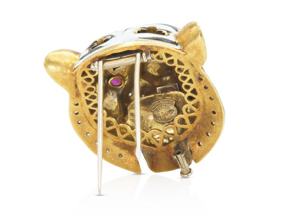 Vintage 1960s Frascarolo Tiger Brooch