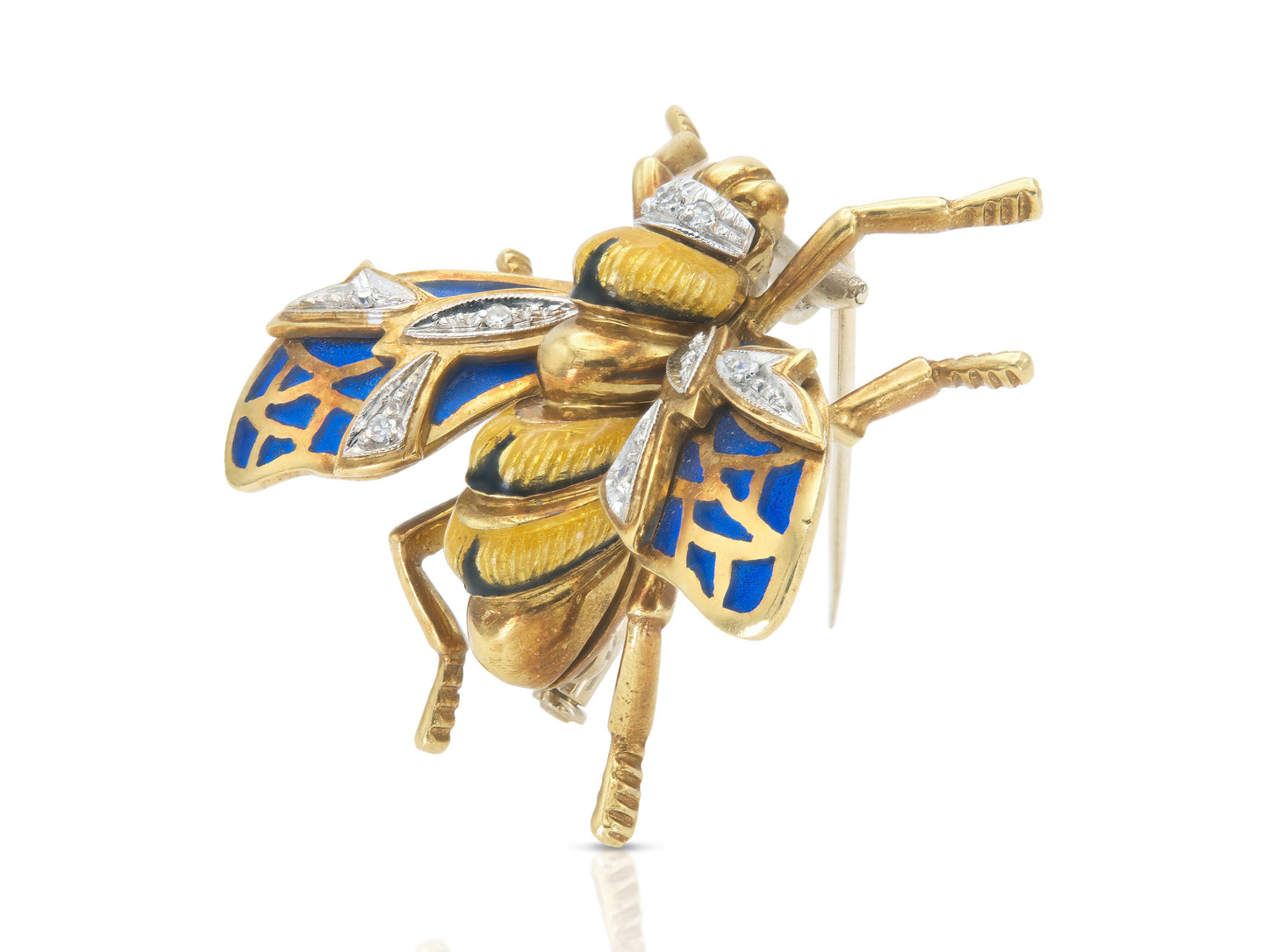 Vintage 1970s Enamel Bee Brooch