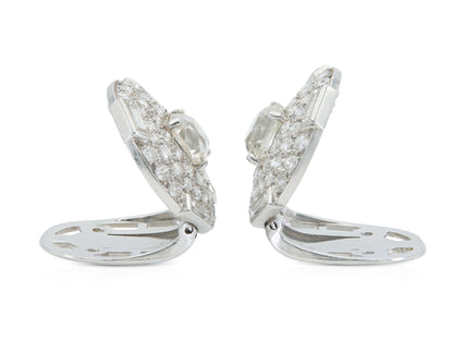 Antique Art Deco 1930s Cartier 6.20 Carat Diamond Lapel Clips