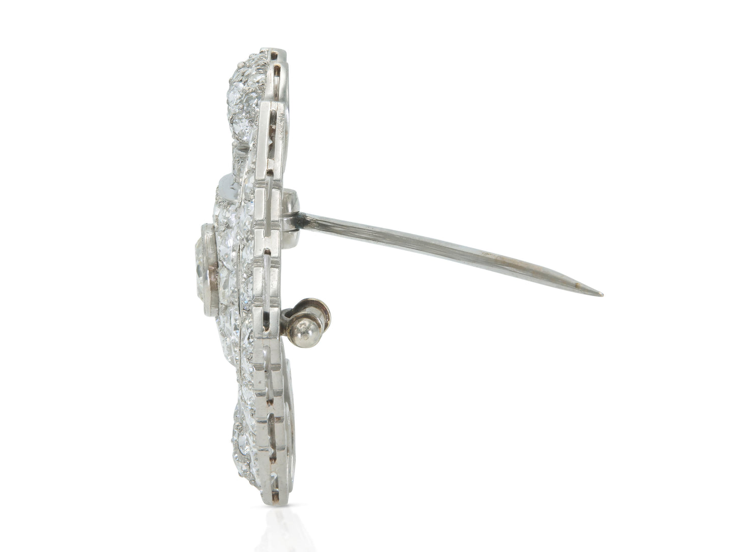 Antique Art Deco 1920s 8.80 Carat Diamond Brooch