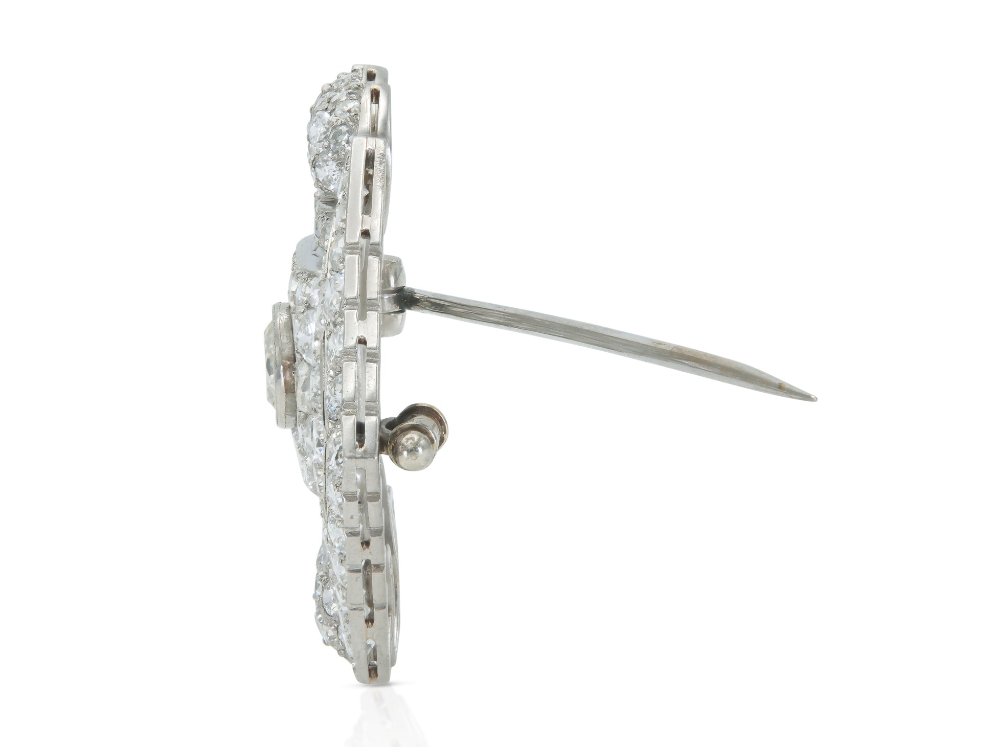 Antique Art Deco 1920s 8.80 Carat Diamond Brooch