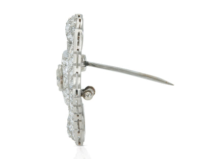 Antique Art Deco 1920s 8.80 Carat Diamond Brooch