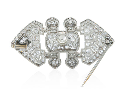 Antique Art Deco 1920s 8.80 Carat Diamond Brooch