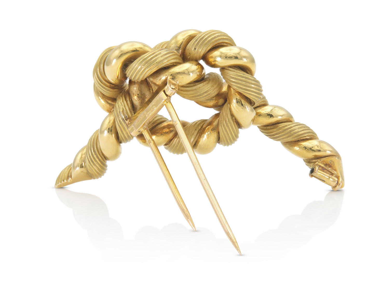 Vintage 1960s Hermes Georges L'Enfant Gold Twist Rope Pretzel Knot Brooch