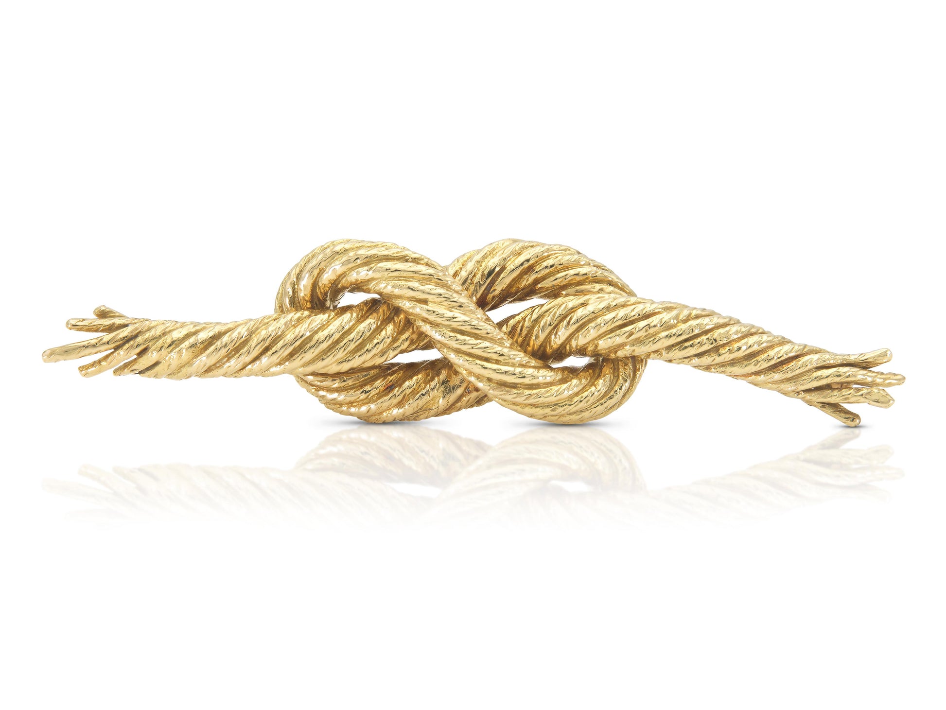 Vintage 1970s Hermes Gold Figure 8 Nautical Knot Brooch