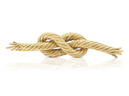 Vintage 1970s Hermes Gold Figure 8 Nautical Knot Brooch