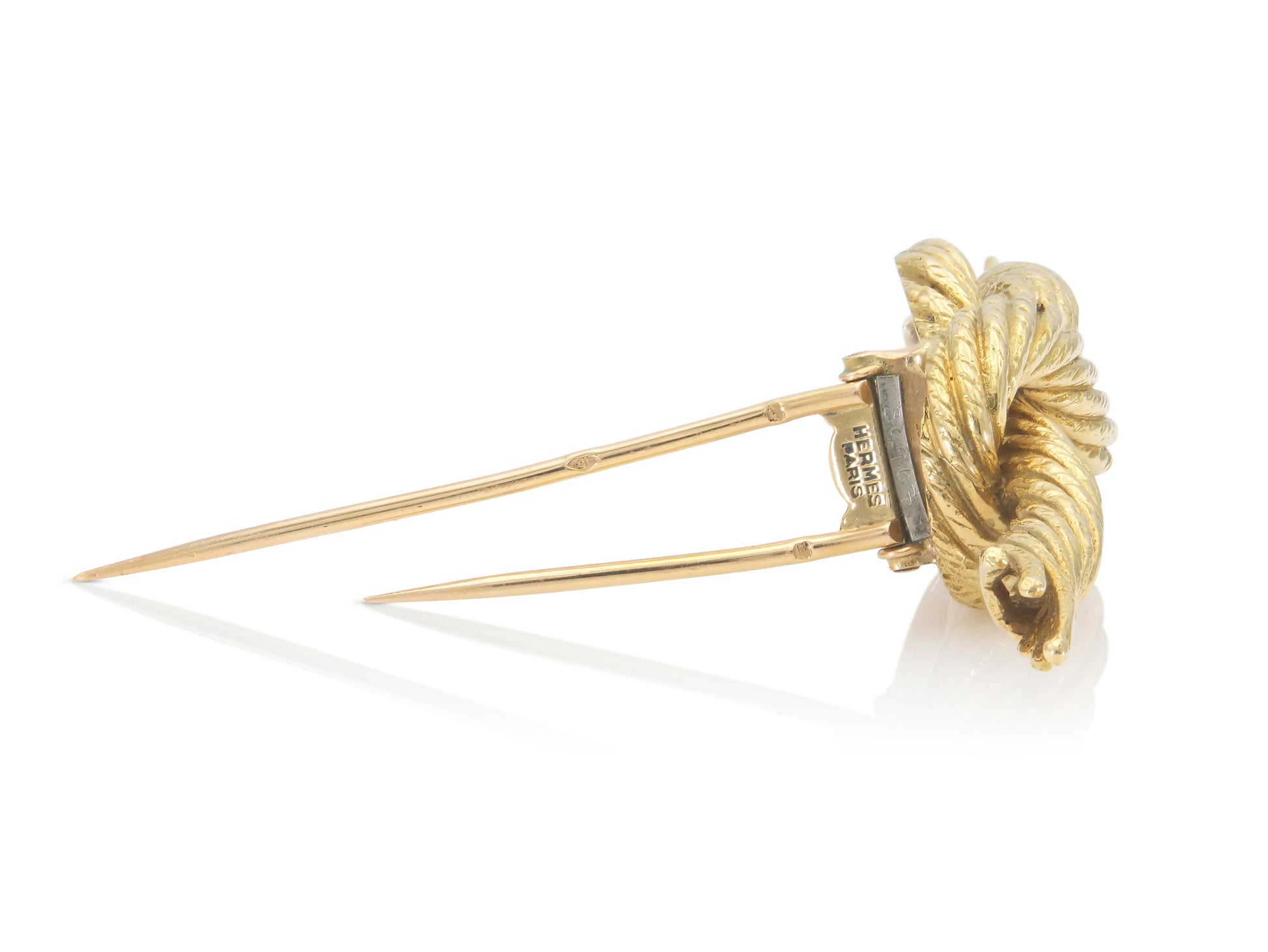 Vintage 1970s Hermes Gold Figure 8 Nautical Knot Brooch