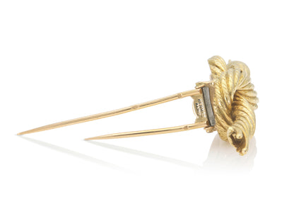 Vintage 1970s Hermes Gold Figure 8 Nautical Knot Brooch