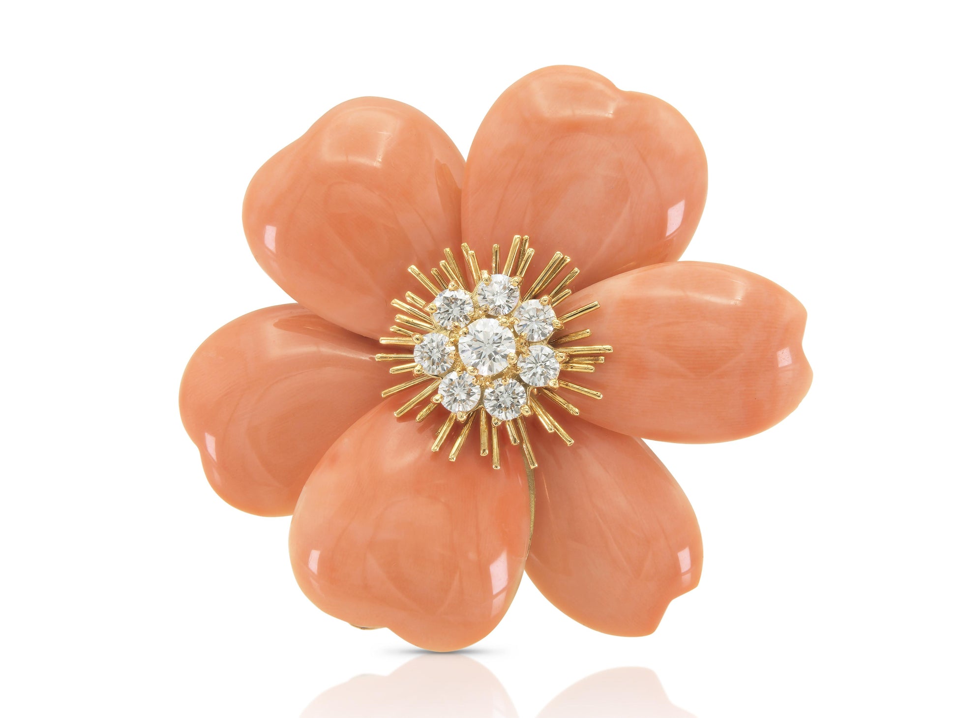 Van Cleef & Arpels Coral Rose de Noel Brooch