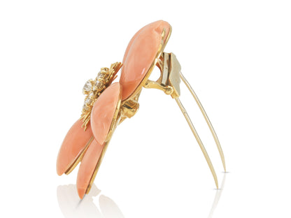 Van Cleef & Arpels Coral Rose de Noel Brooch