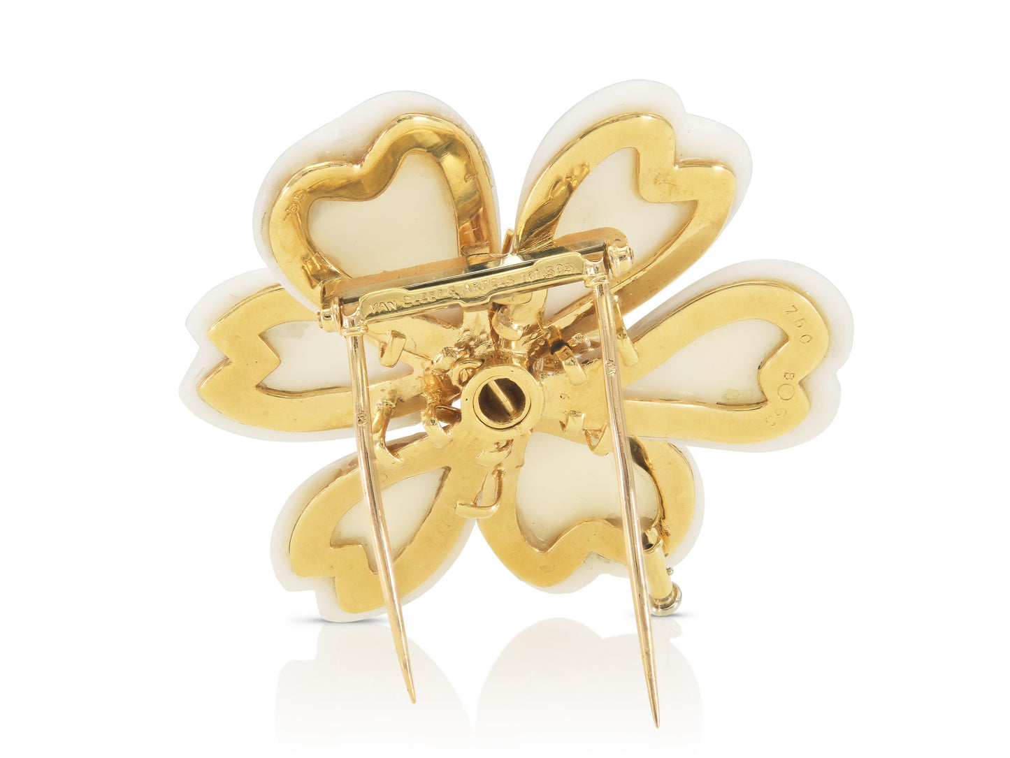 Van Cleef & Arpels White Coral Rose de Noel Brooch