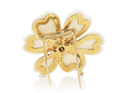 Van Cleef & Arpels White Coral Rose de Noel Brooch