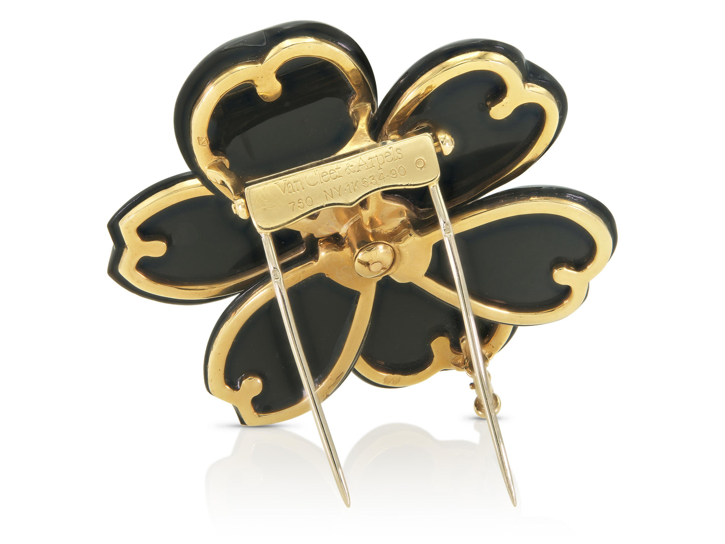Van Cleef & Arpels Onyx Rose de Noel Brooch