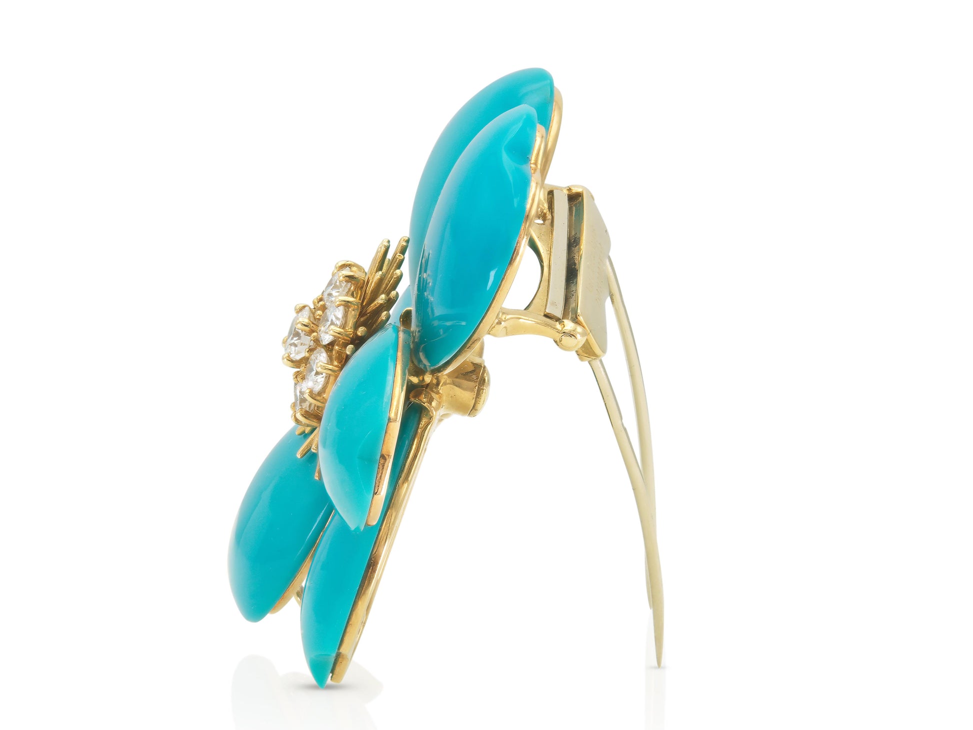 Van Cleef & Arpels Turquoise Rose de Noel Brooch
