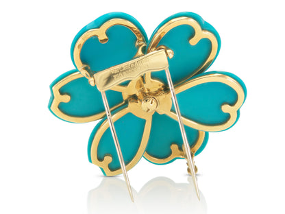 Van Cleef & Arpels Turquoise Rose de Noel Brooch