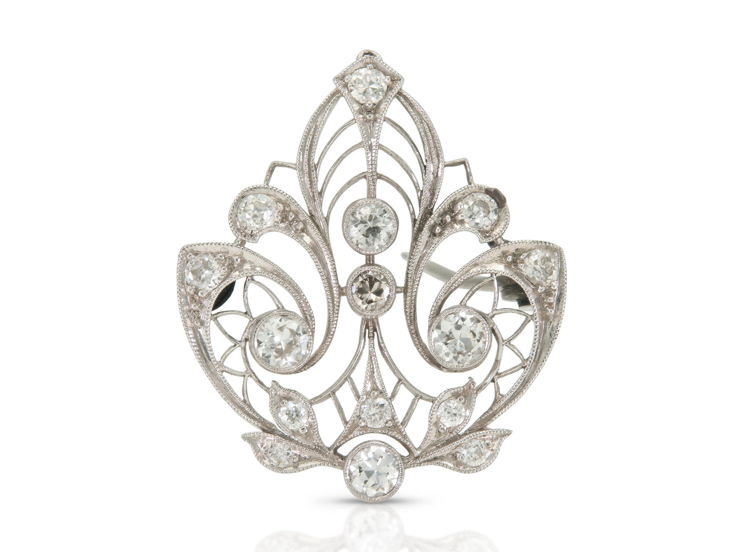 Antique Edwardian 1900s 0.90 Carat Diamond Brooch