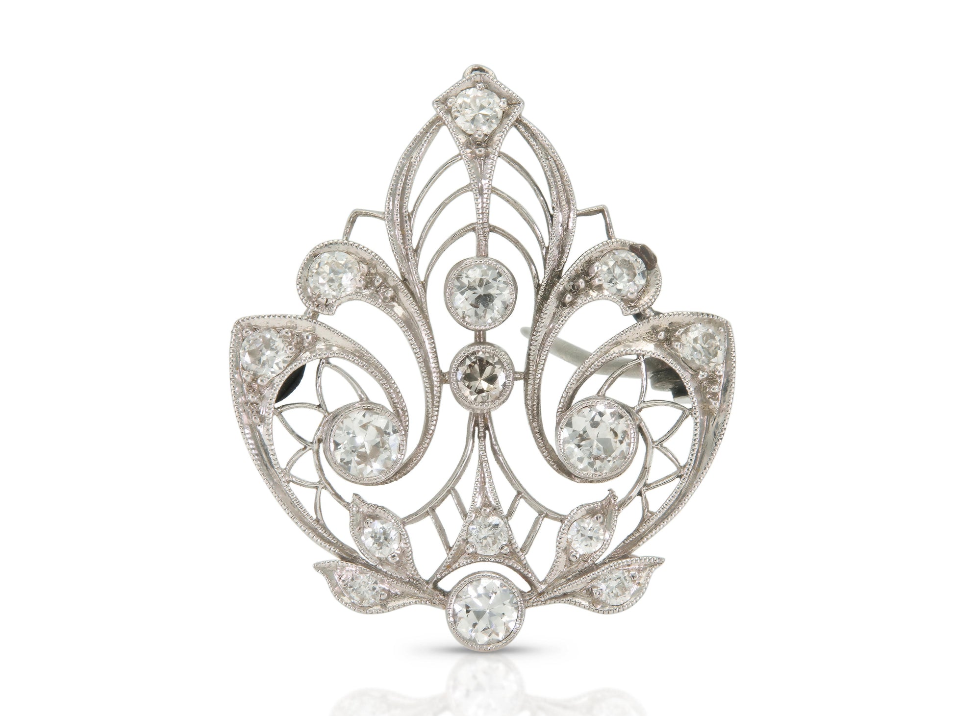 Antique Edwardian 1900s 0.90 Carat Diamond Brooch