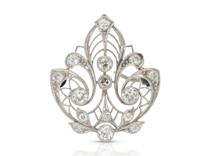 Antique Edwardian 1900s 0.90 Carat Diamond Brooch