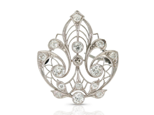 Antique Edwardian 1900s 0.90 Carat Diamond Brooch