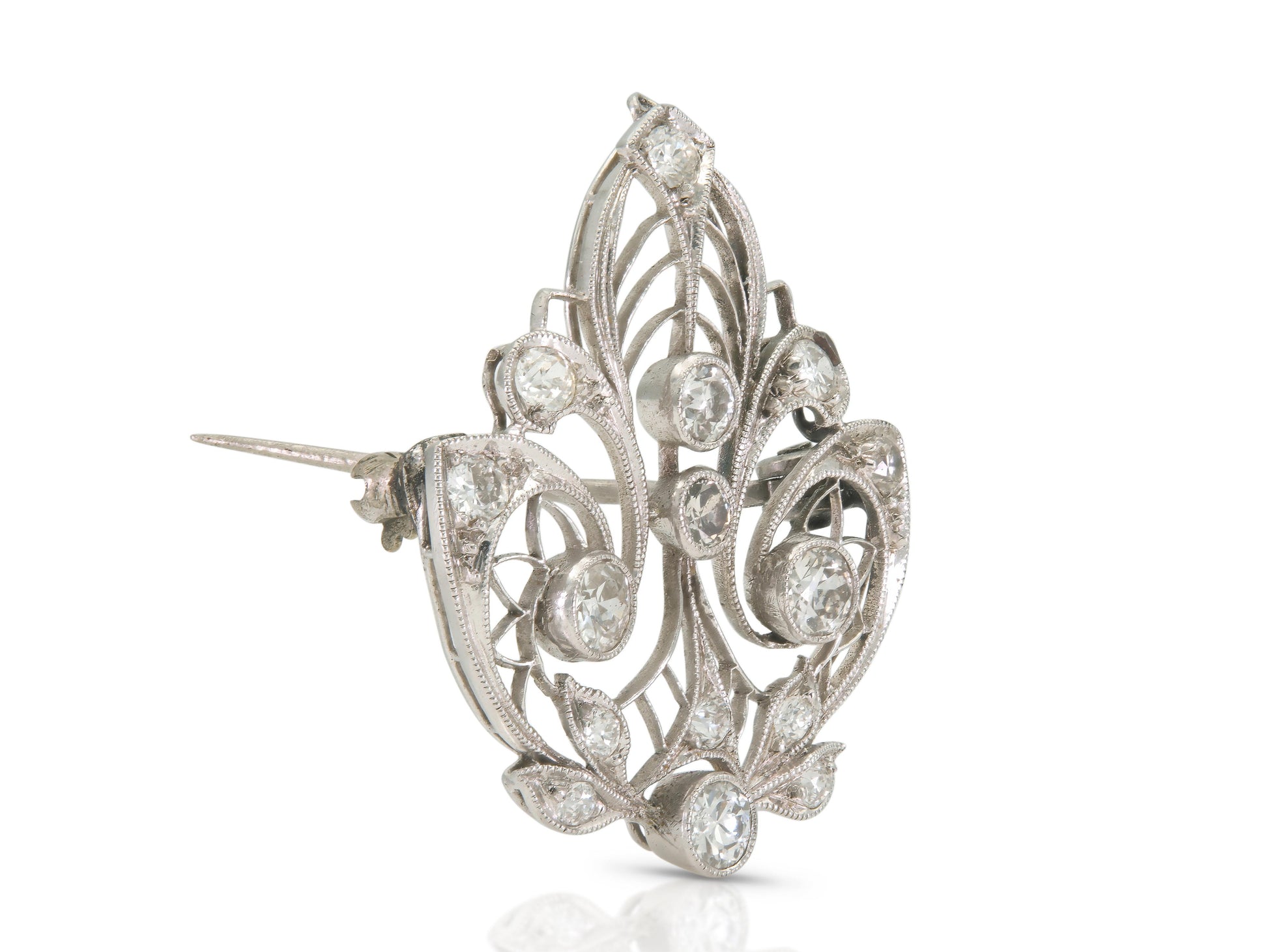 Antique Edwardian 1900s 0.90 Carat Diamond Brooch