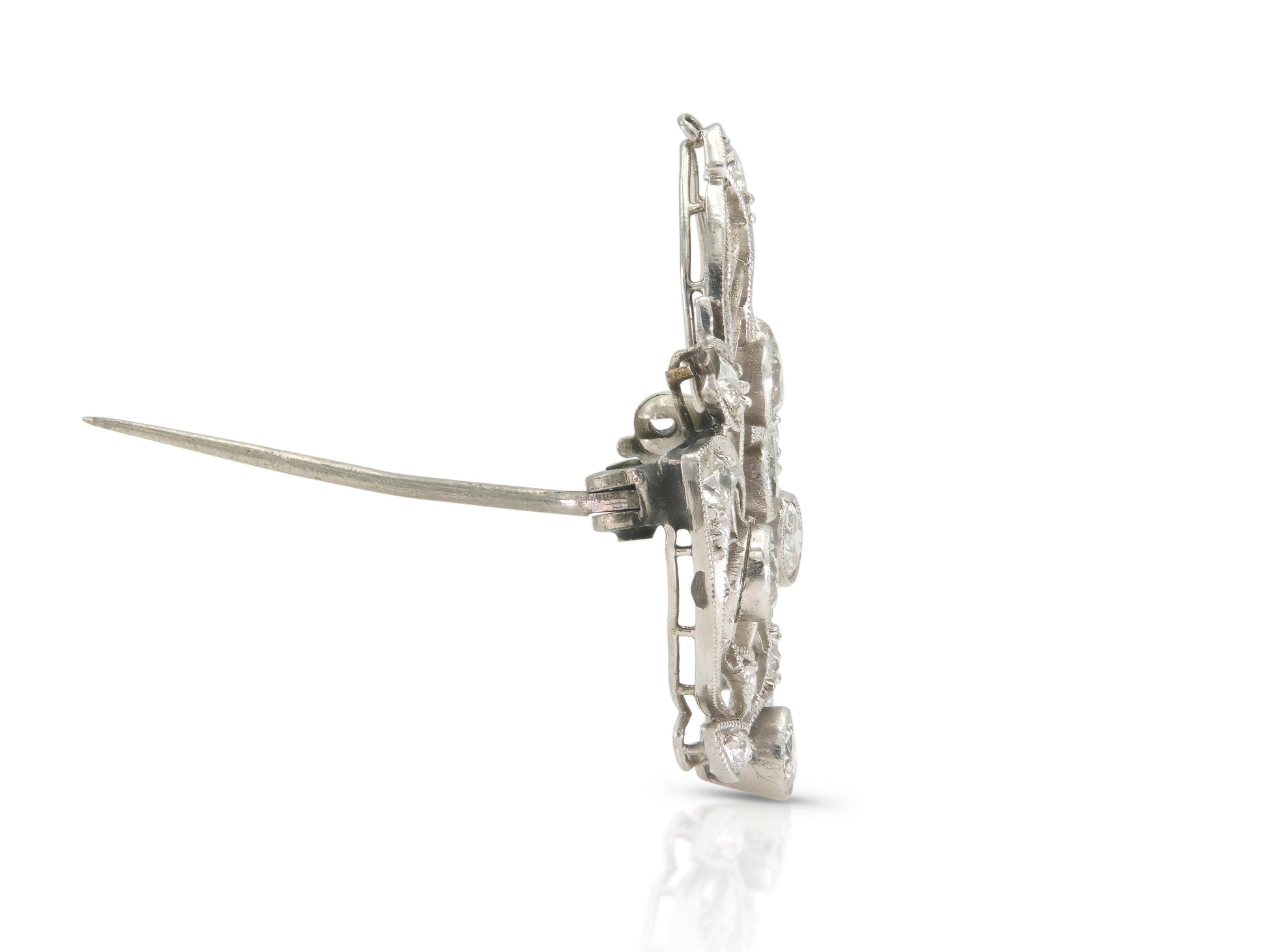 Antique Edwardian 1900s 0.90 Carat Diamond Brooch