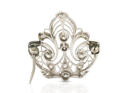 Antique Edwardian 1900s 0.90 Carat Diamond Brooch