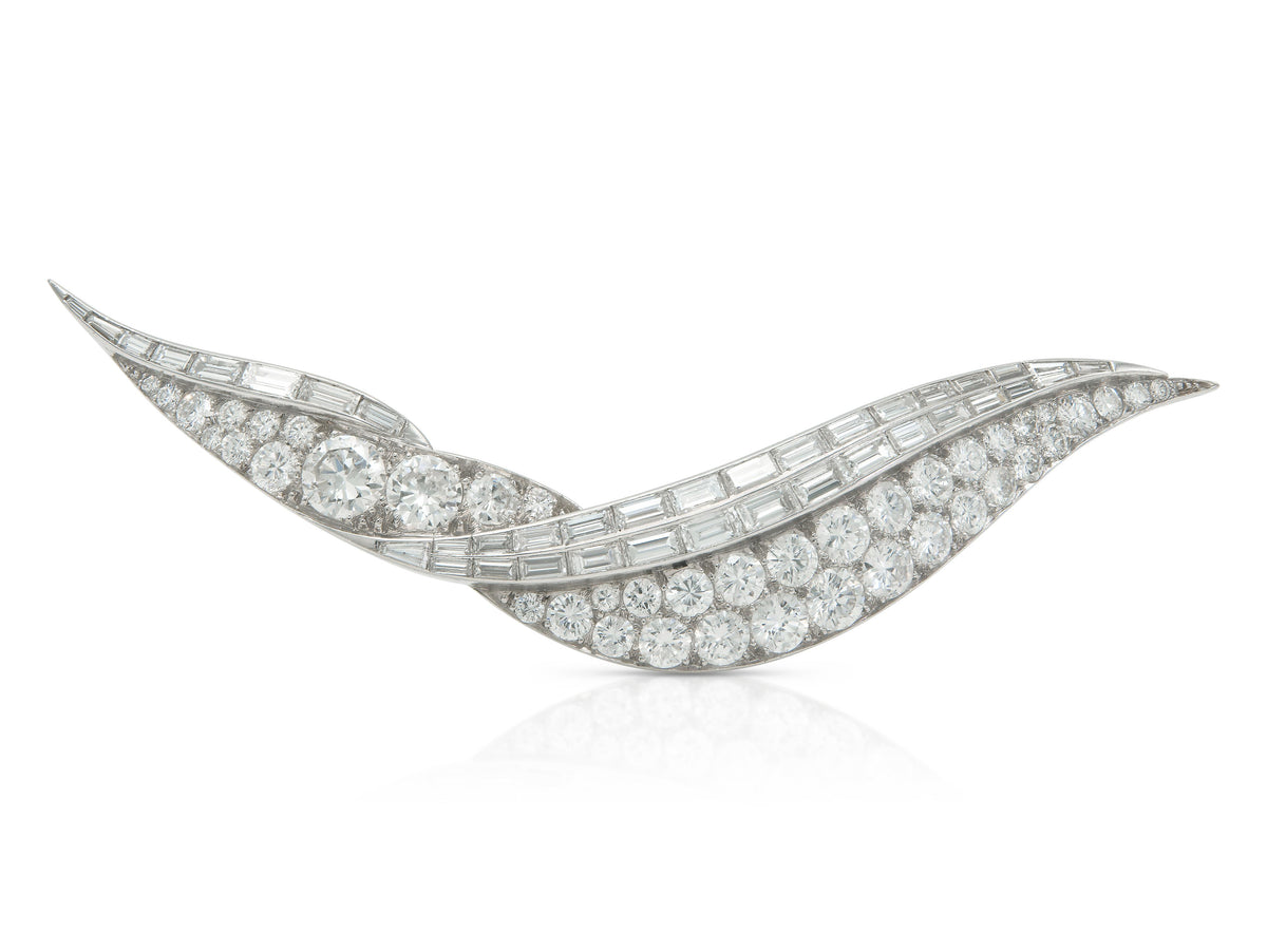 Vintage 1950s 11.00 Carat Diamond Brooch