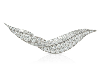 Vintage 1950s 11.00 Carat Diamond Brooch