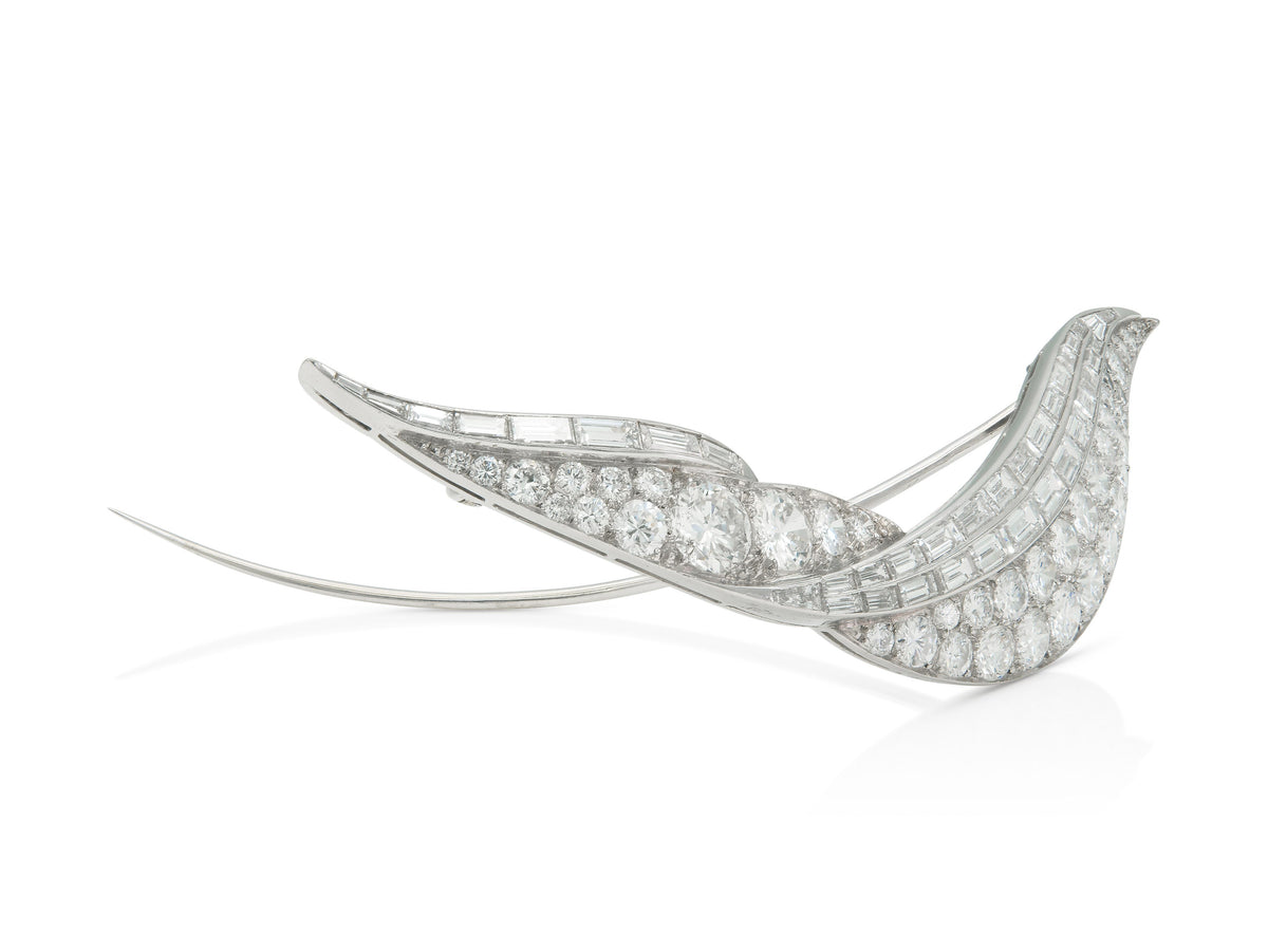 Vintage 1950s 11.00 Carat Diamond Brooch
