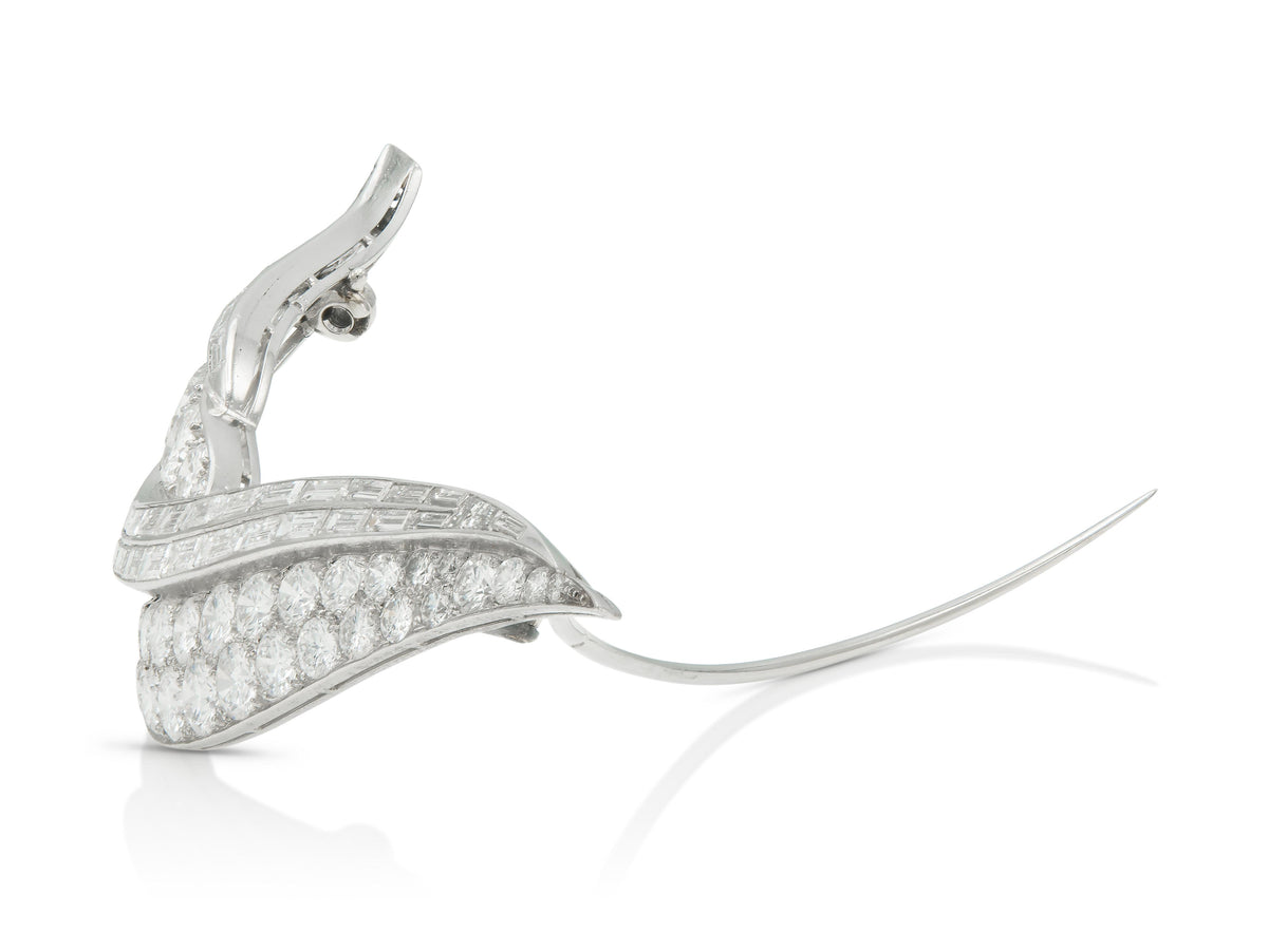 Vintage 1950s 11.00 Carat Diamond Brooch