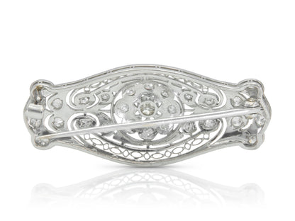 Antique Edwardian 1900s 1.10 Carat Diamond Brooch