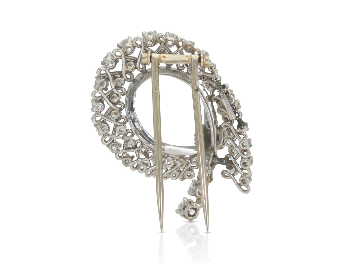 Vintage 1950s 3.00 Carat Diamond Brooch
