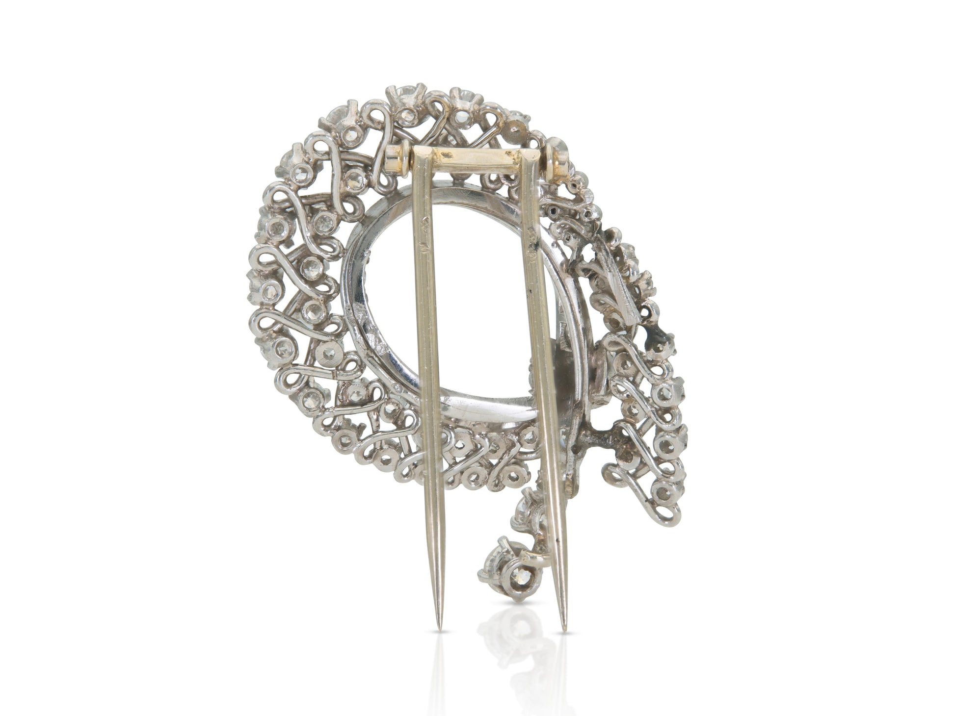 Vintage 1950s 3.00 Carat Diamond Brooch