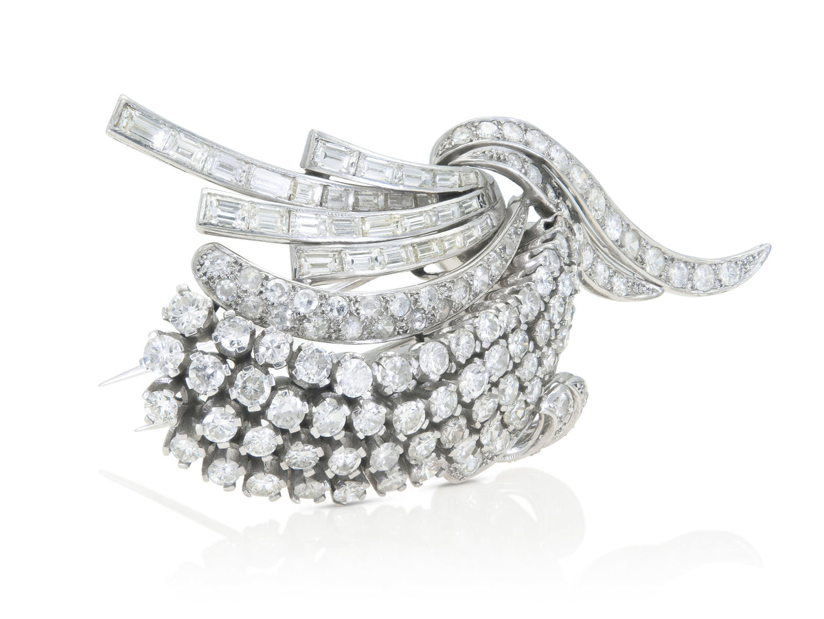 Vintage 1950s Diamond Brooch