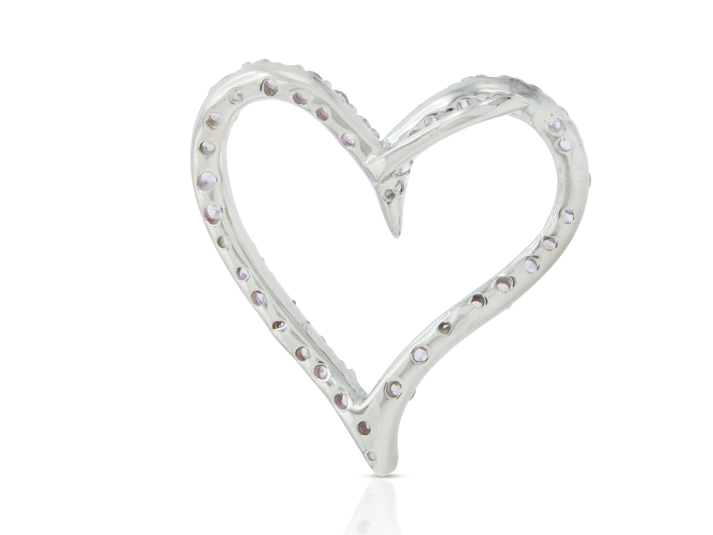 0.70 Carat Pink Sapphire Open Heart Pendant