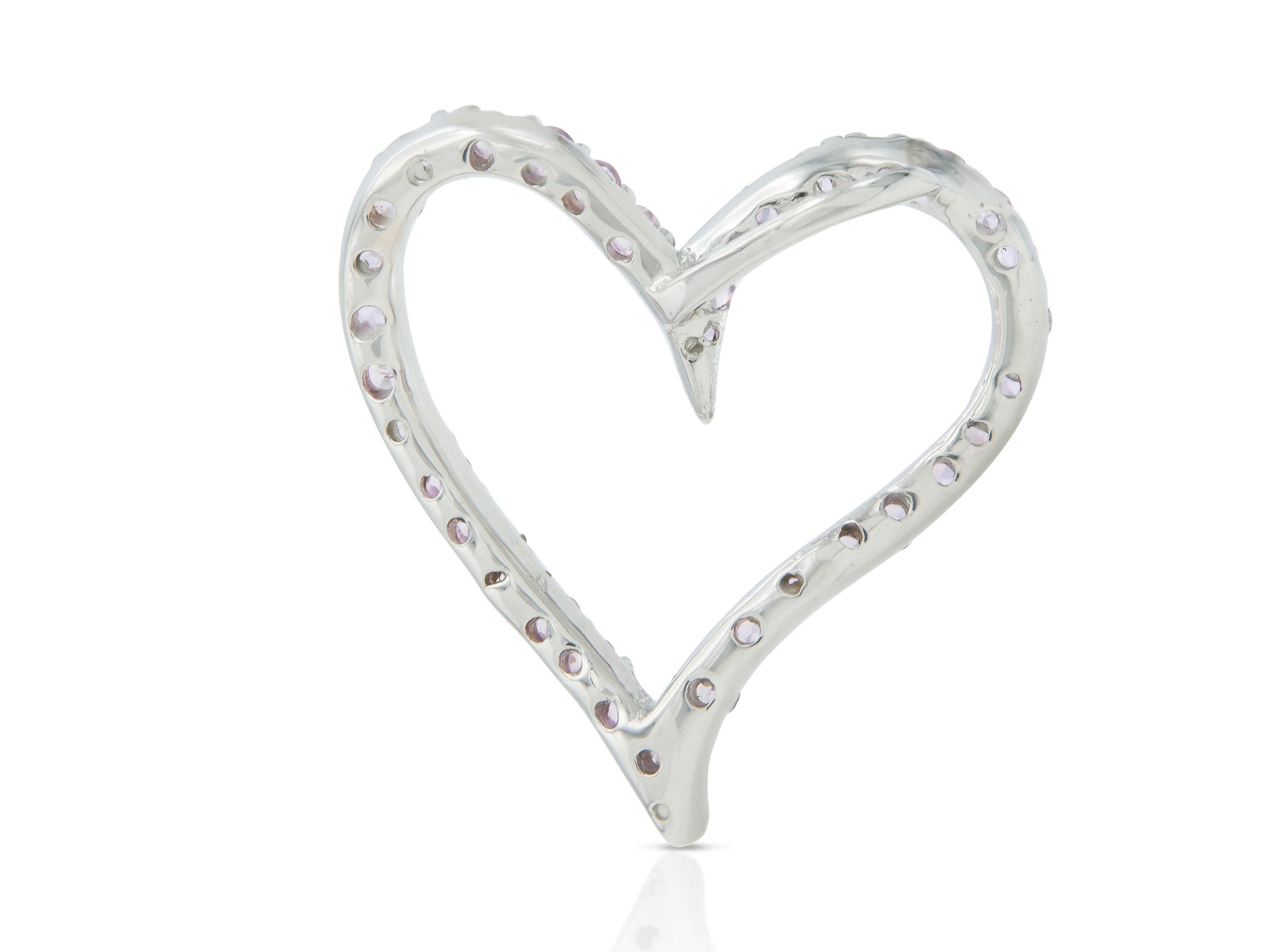 0.70 Carat Pink Sapphire Open Heart Pendant