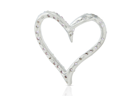 0.70 Carat Pink Sapphire Open Heart Pendant