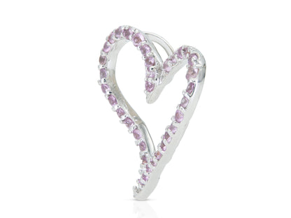 0.70 Carat Pink Sapphire Open Heart Pendant
