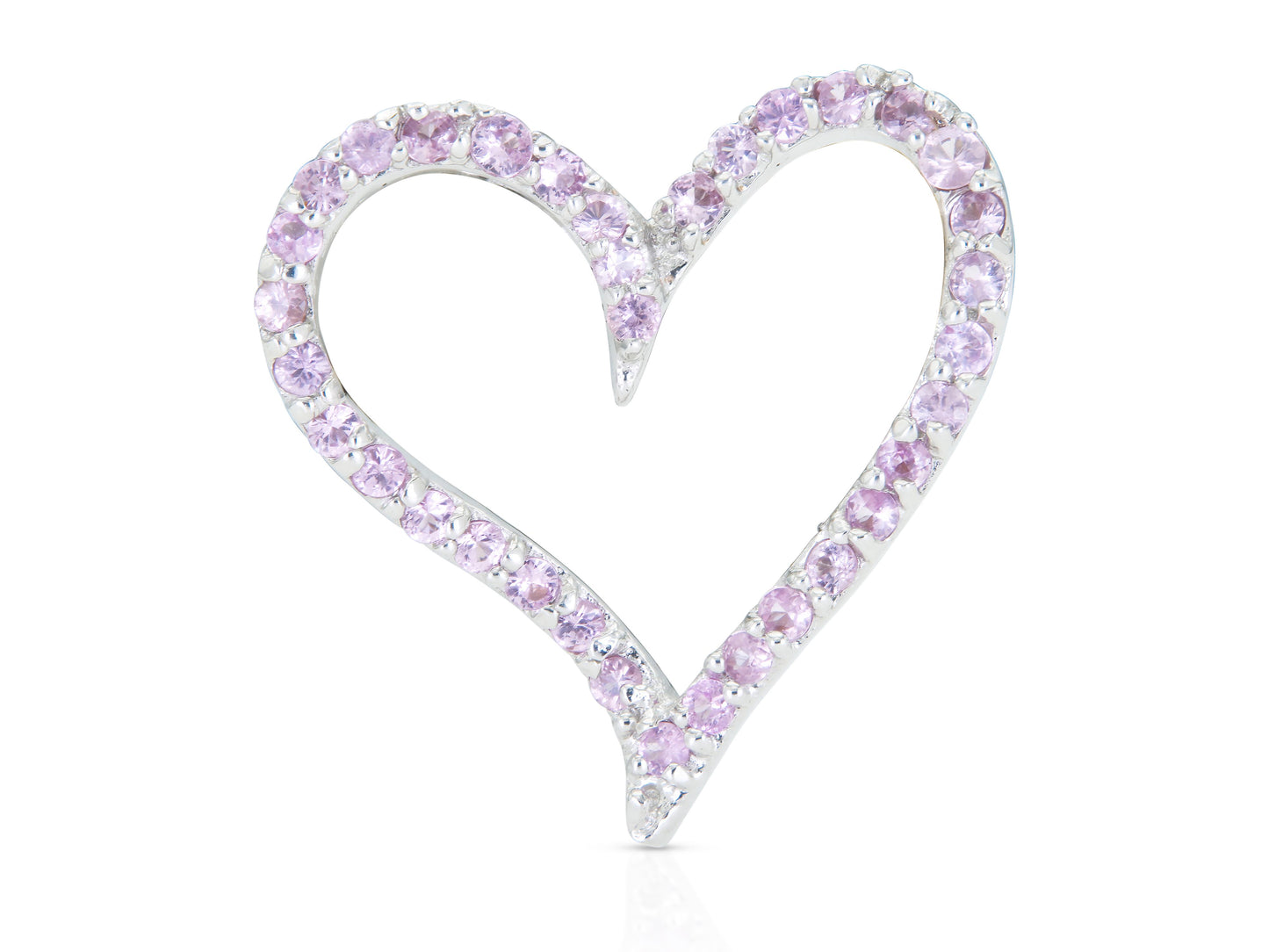 0.70 Carat Pink Sapphire Open Heart Pendant
