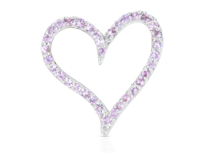 0.70 Carat Pink Sapphire Open Heart Pendant