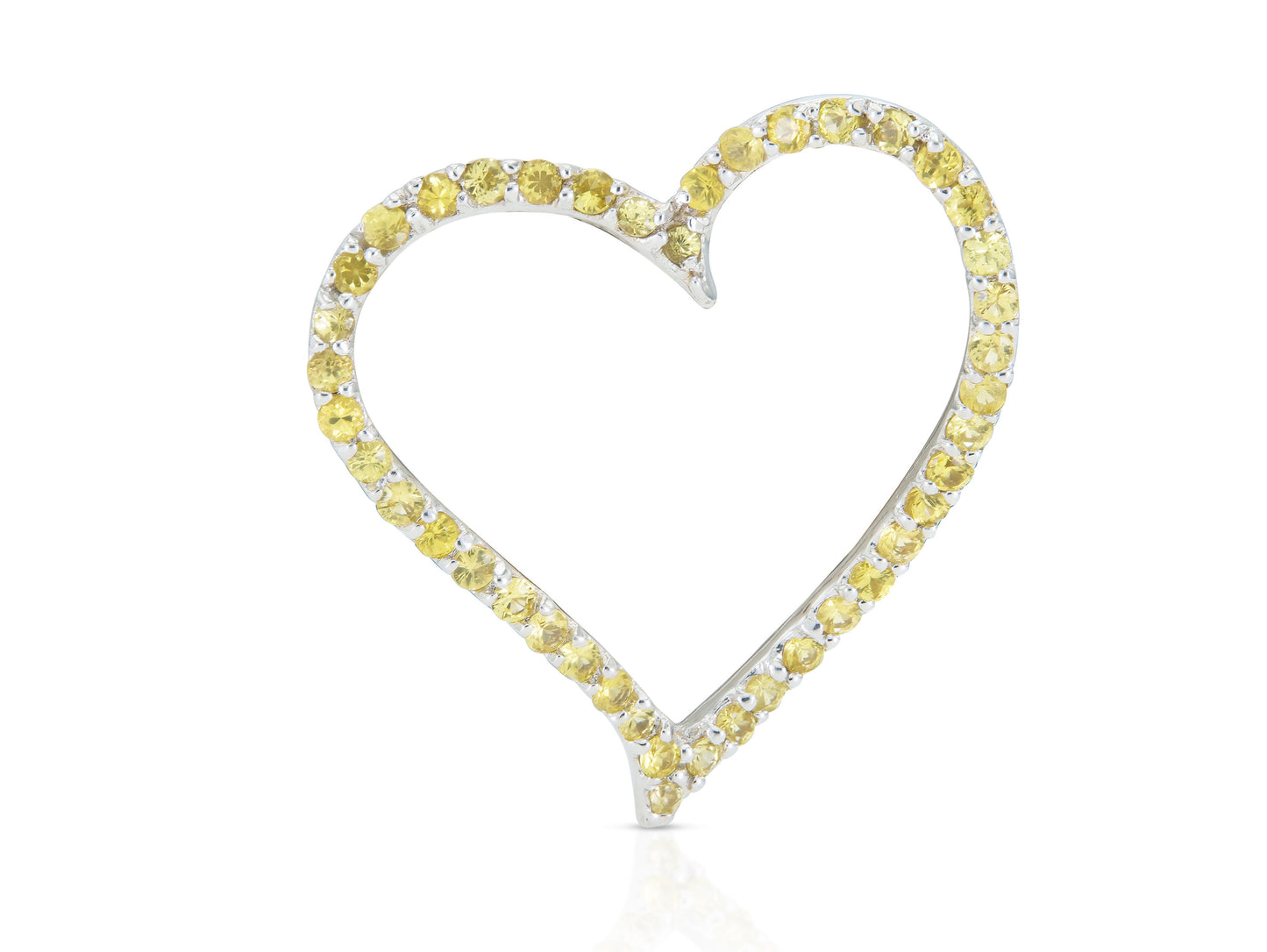 1.20 Carat Yellow Sapphire Open Heart Pendant