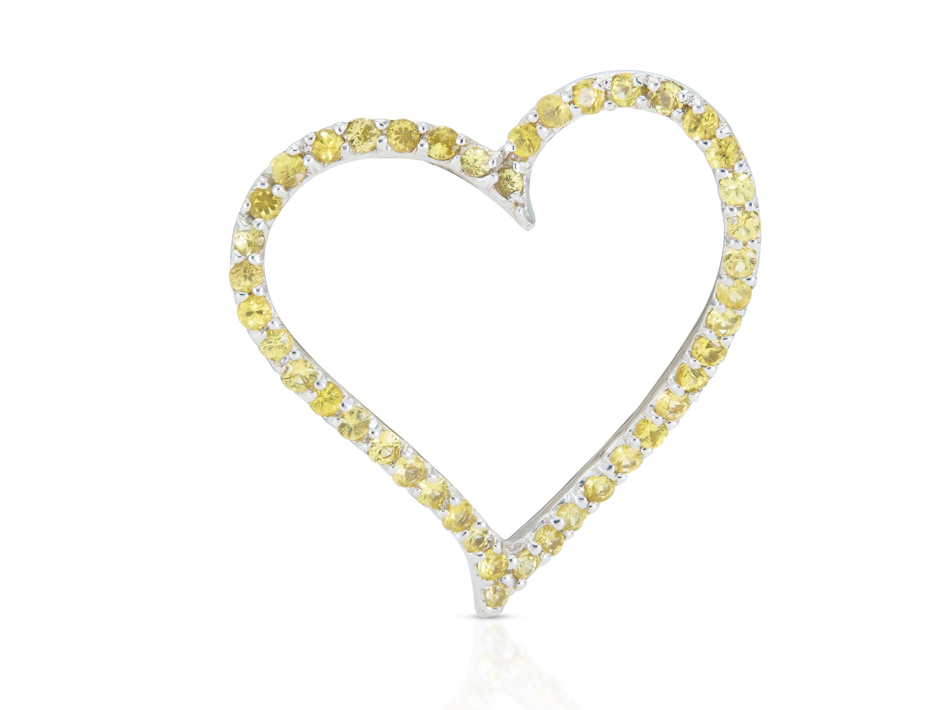 1.20 Carat Yellow Sapphire Open Heart Pendant