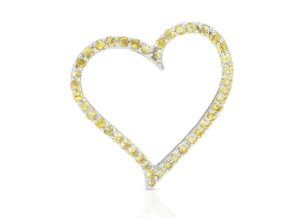 1.20 Carat Yellow Sapphire Open Heart Pendant