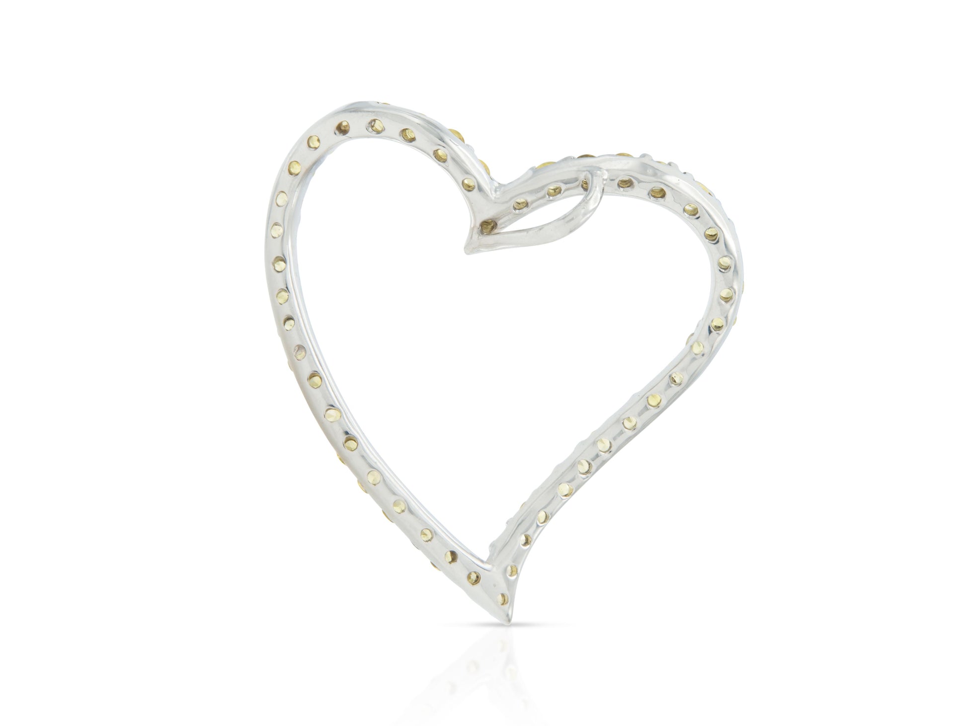 1.20 Carat Yellow Sapphire Open Heart Pendant