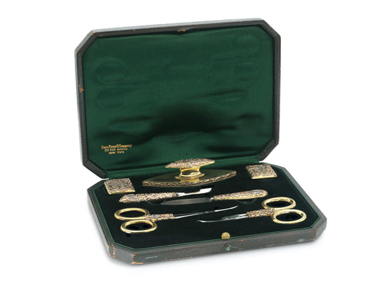Antique Art Deco 1930s Gold Manicure Set