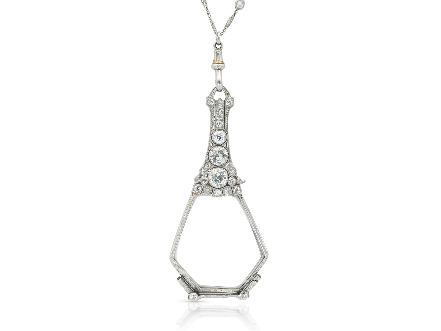 Antique Edwardian 1910s 7.70 Carat Diamond Lorgnette